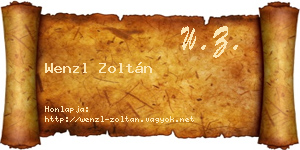 Wenzl Zoltán névjegykártya